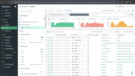 Screenshot from Trace Explorer webinar